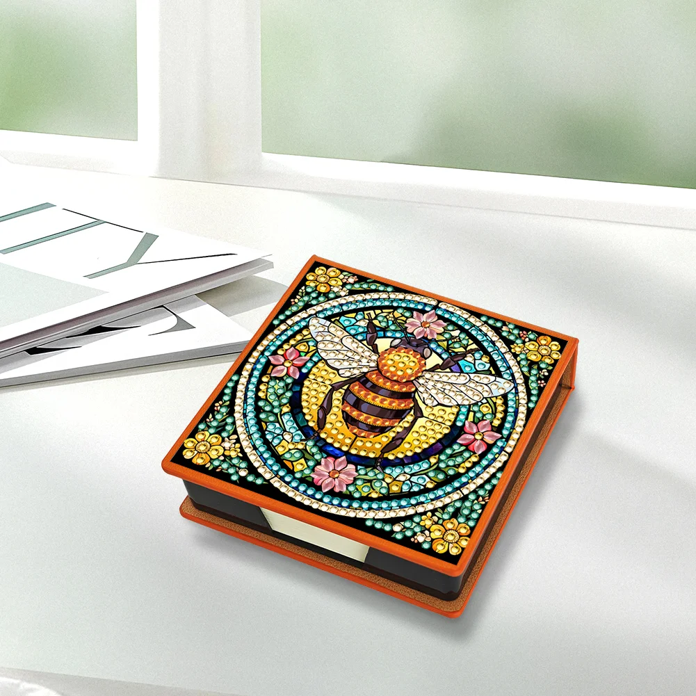 Bee PU Diamond Painting Memo Pad Holder Mosaic Kit for Adults Beginners