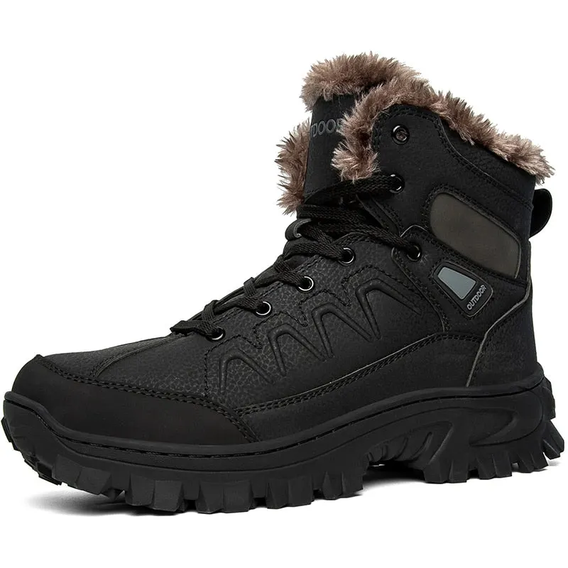 New Men's Snow Boots Thick Plush Warm Men's Winter Boots Waterproof Men's Platform Boots Outdoor Men's Sneakers Luxury Shoes