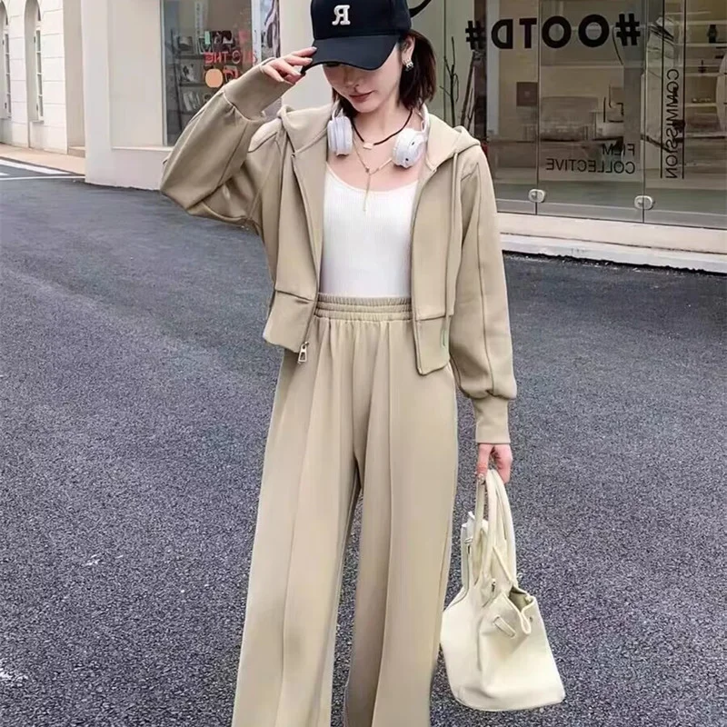 Toloer Toloer Suit Female Spring 2024 New Korean Version Loose Show Thin Casual Two-Piece Set Of Fashion Foreign Style Hoodie-Outfit Ideas
