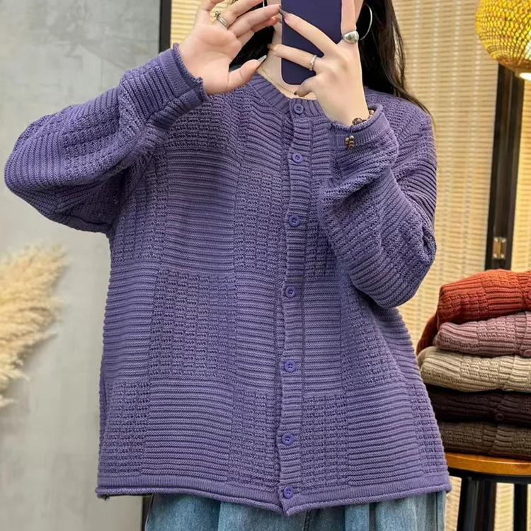 Chicfifth Sweater Women Winter Long Sleeve High Quality Autumn Vintage Top Knitted Cardigan