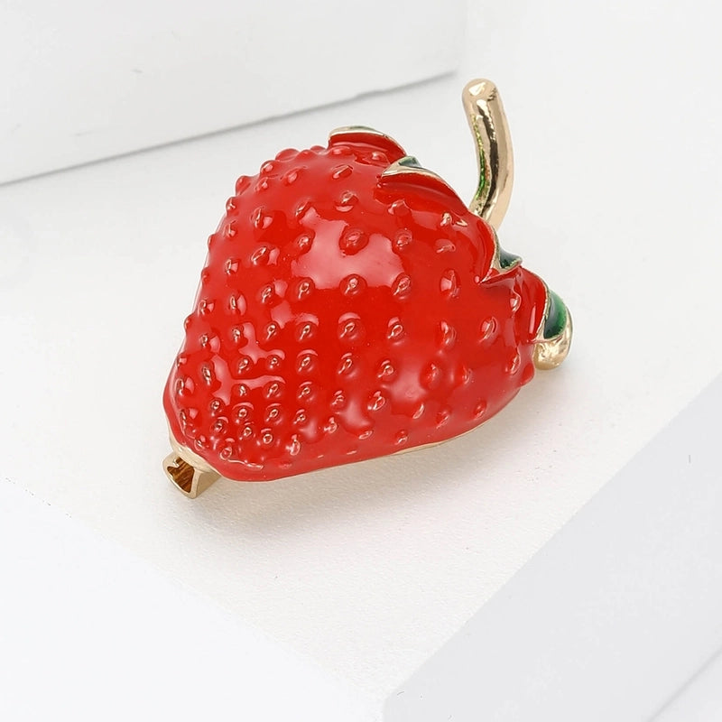 Casual Elegant Cute Pin Strawberry Alloy Enamel Women's Brooches