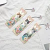 3Pcs Diamond Painting Cat Flower Bookmark for Book Lovers