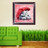 Umbrella  bear - round drill diamond painting - 30*30cm