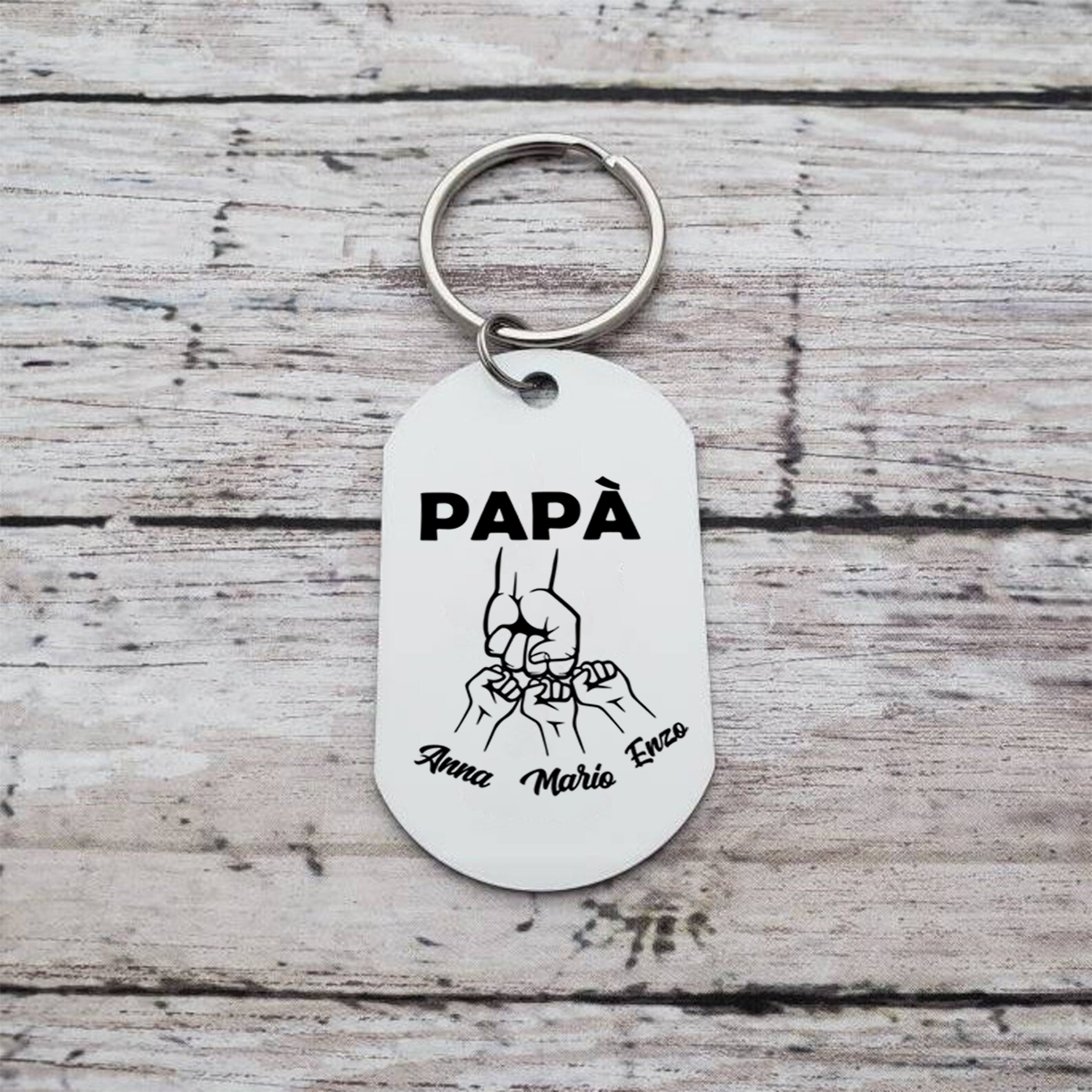Portachiavi personalizzato a forma di pallone da basket, con incisione di 2-4 nomi Un regalo per papà | Jessemade