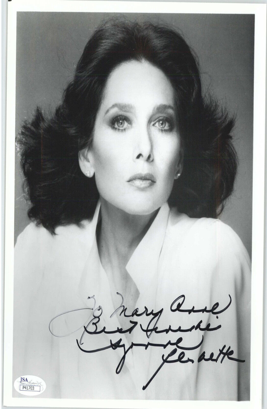 SUZANNE PLESHETTE ACTRESS (DECEASED) 8X10 JSA AUTHENTICATED COA #P41703