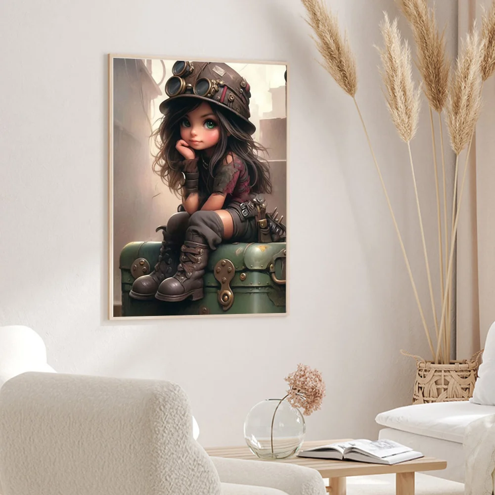 Diamond Painting - Full Round Drill - Sweet Cool Girl(Canvas|30*40cm)