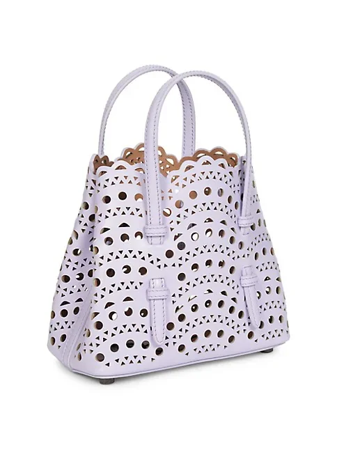 Ala&iuml;a Mini Mina Perforated Leather Tote bag
