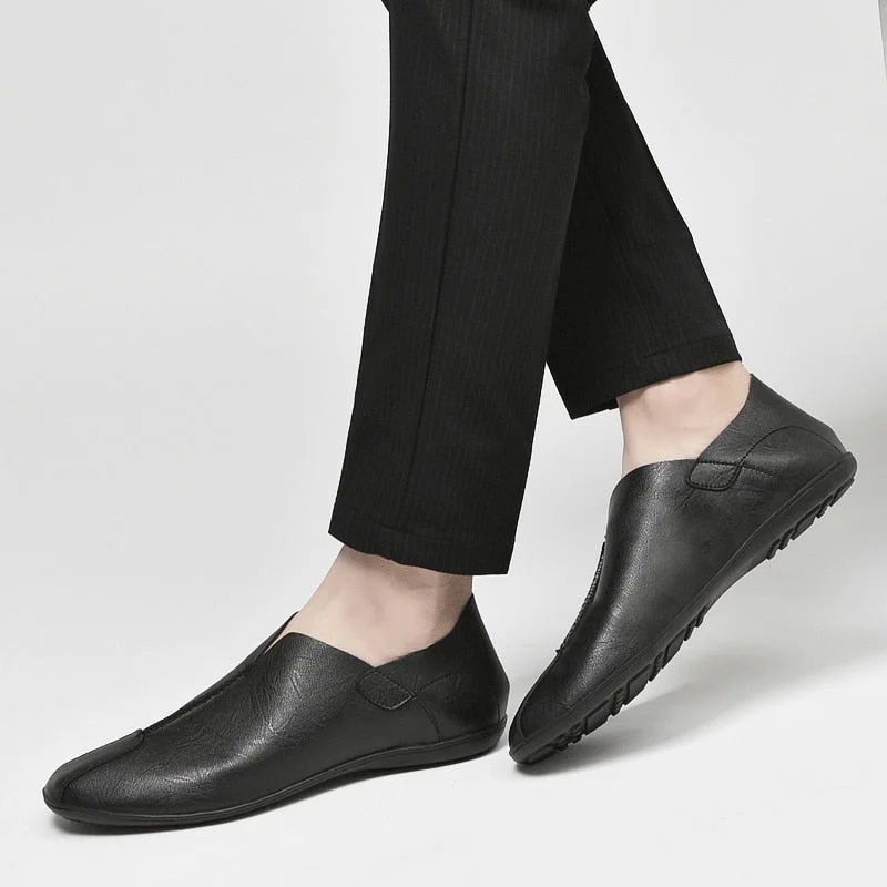 Mens Shoes Vintage Classic Slip On Mens Shoes round Toe Outdoor Autumn moccasins suede leather Trendy Party Man Loafers Shoes