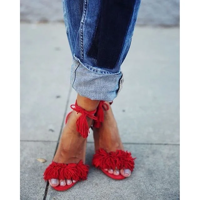 Red [Fringe] Sandals