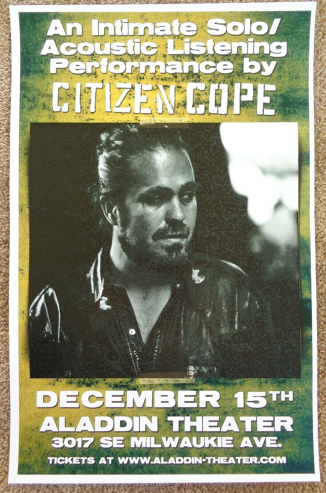 CITIZEN COPE 2016 Gig POSTER Portland Oregon Concert