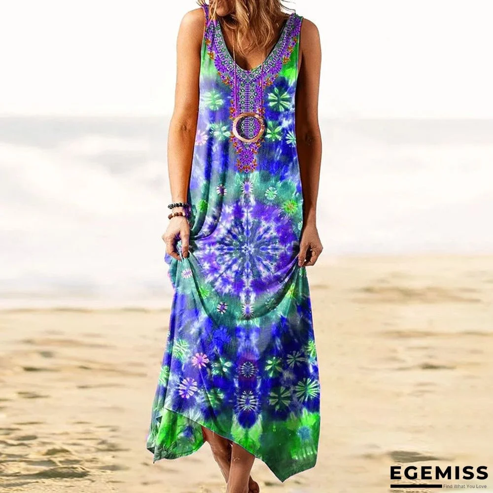New National Style Loose Printed Vest Dress | EGEMISS