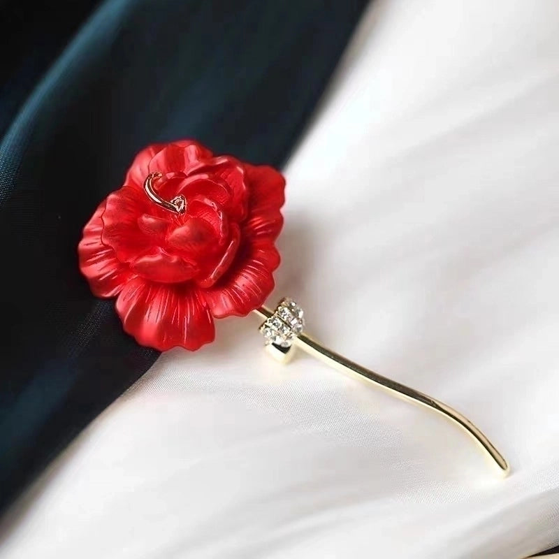 Elegant Minimalist Pin Rose Flower Alloy Plating Women’s Brooches