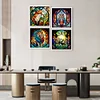 4pcs Diamond Painting -DIY Round Drill Fox Owl Lion Panda