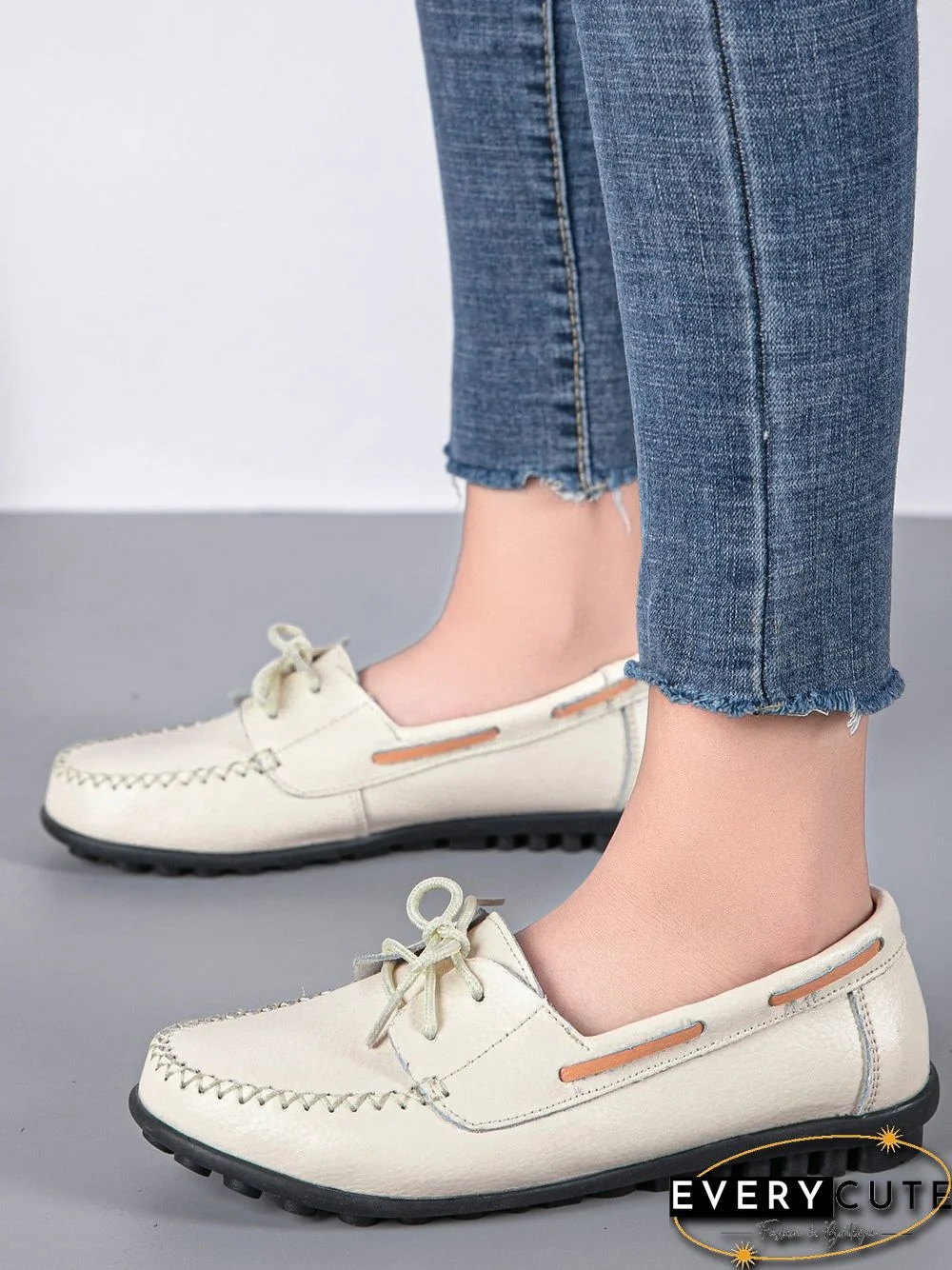 Retro Casual Simple Lace-up Flat Shoes