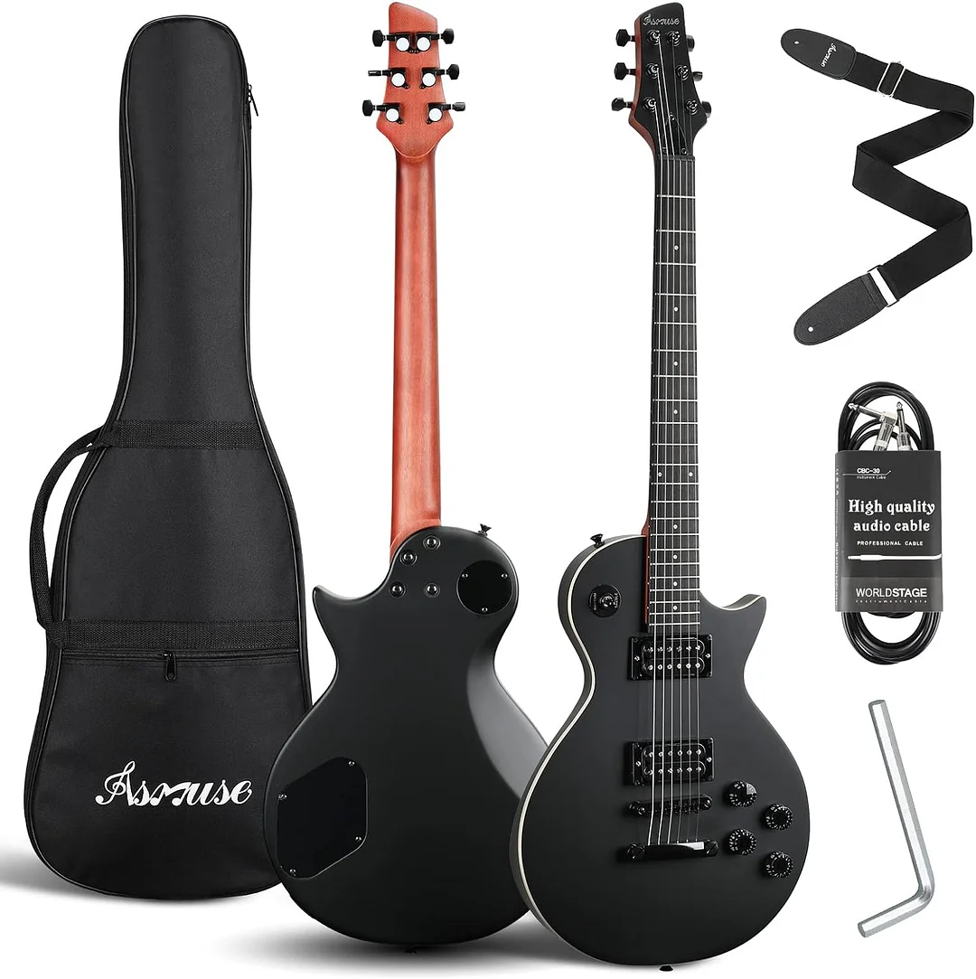 Asmuse 39 Inch LP Electric Guitar Kit, Solid Body Les Paul Style Electric  Guitar With Volume/Tone Controls, 3-Way Pickup