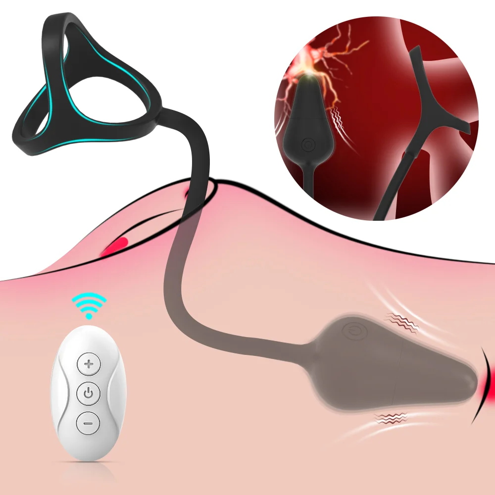 Vibrating Male Prostate Massager Anal Vibrator With Delay Ejaculation Penis Ring