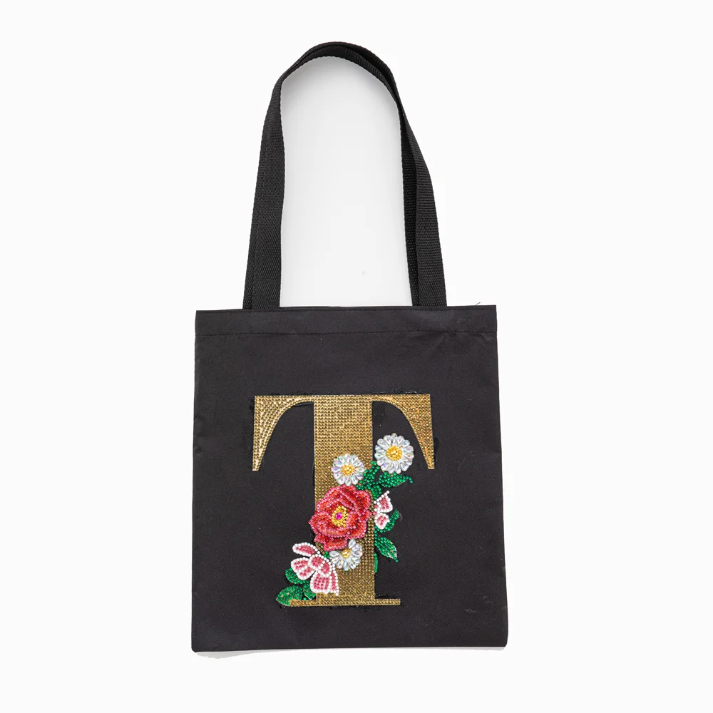 DIY Diamonds Painting Handbag Linen Shopping Bag Portable Fashion for Work