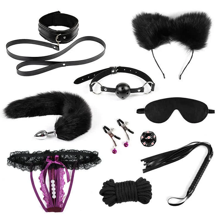 Fox Tail Leather Maid Cosplay Accessories 10 Piece Set - Modakawa Modakawa