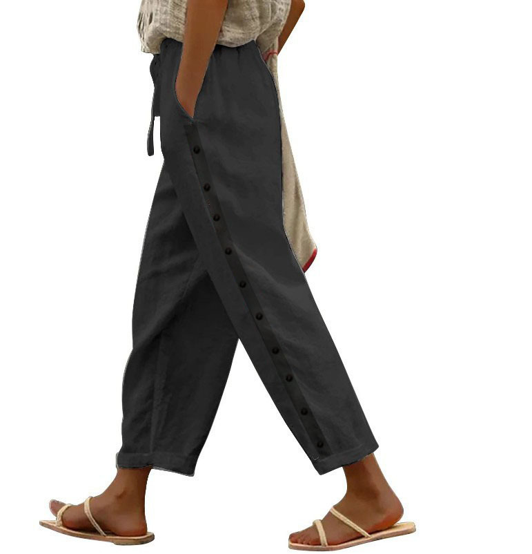 Gamesnears Autumn New Women's Pants Elastic-waist Loose Everything Casual Nine-minute Trousers