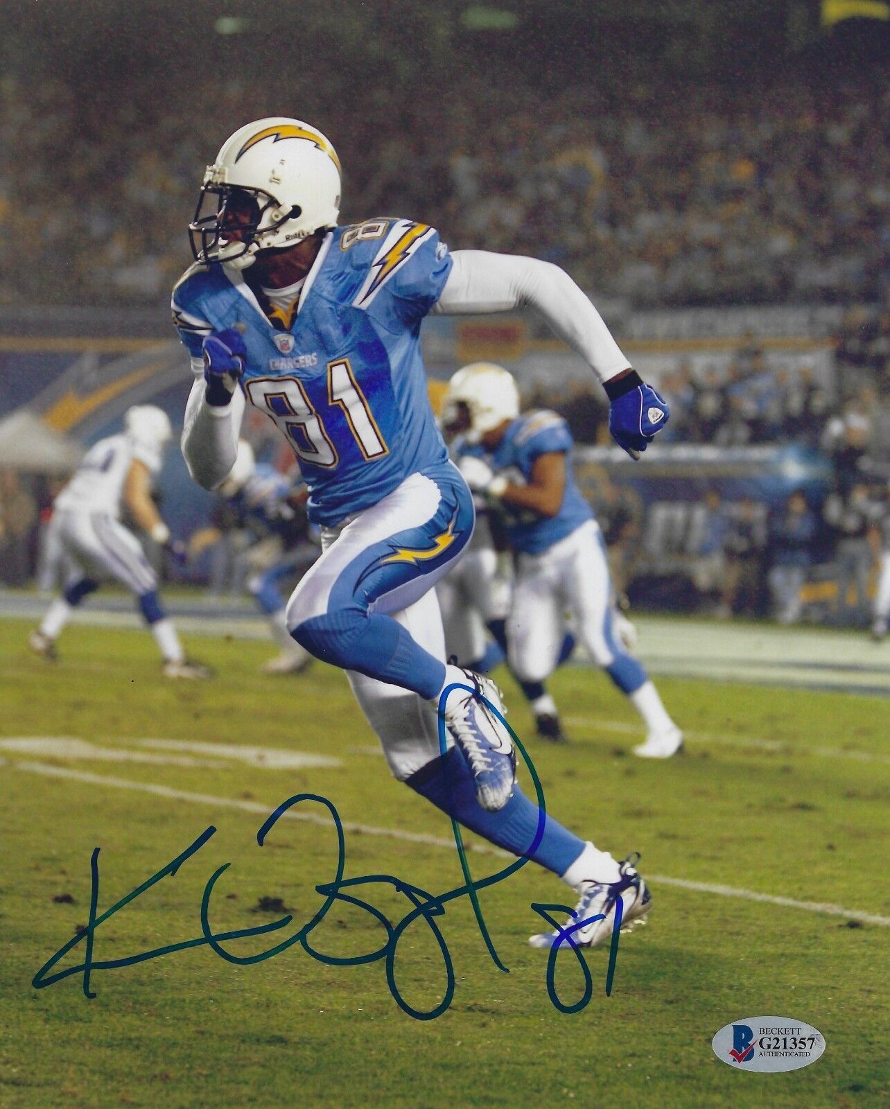 Kassim Osgood Signed Chargers Football 8x10 Photo Poster painting BAS Beckett COA Picture Auto 6