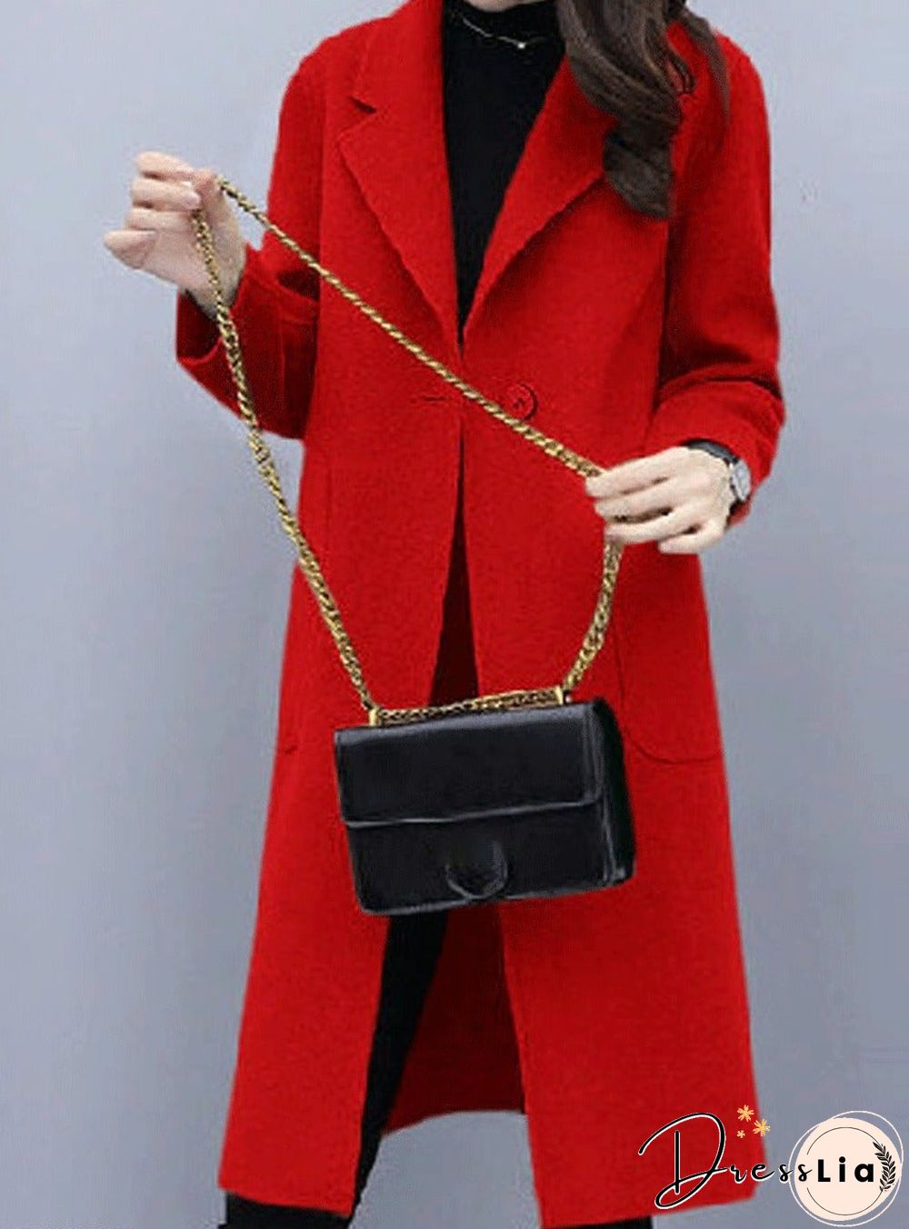 Woolen mid-length coat