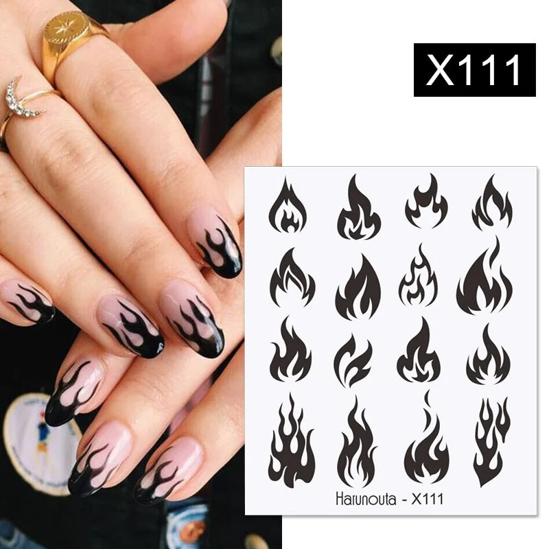1PC Cool Girls Nail Water Decals Colorful Flower Leaf Water Transfer Sliders Nail Stickers For Nails DIY Manicures Nail Wraps-Nail Inspo