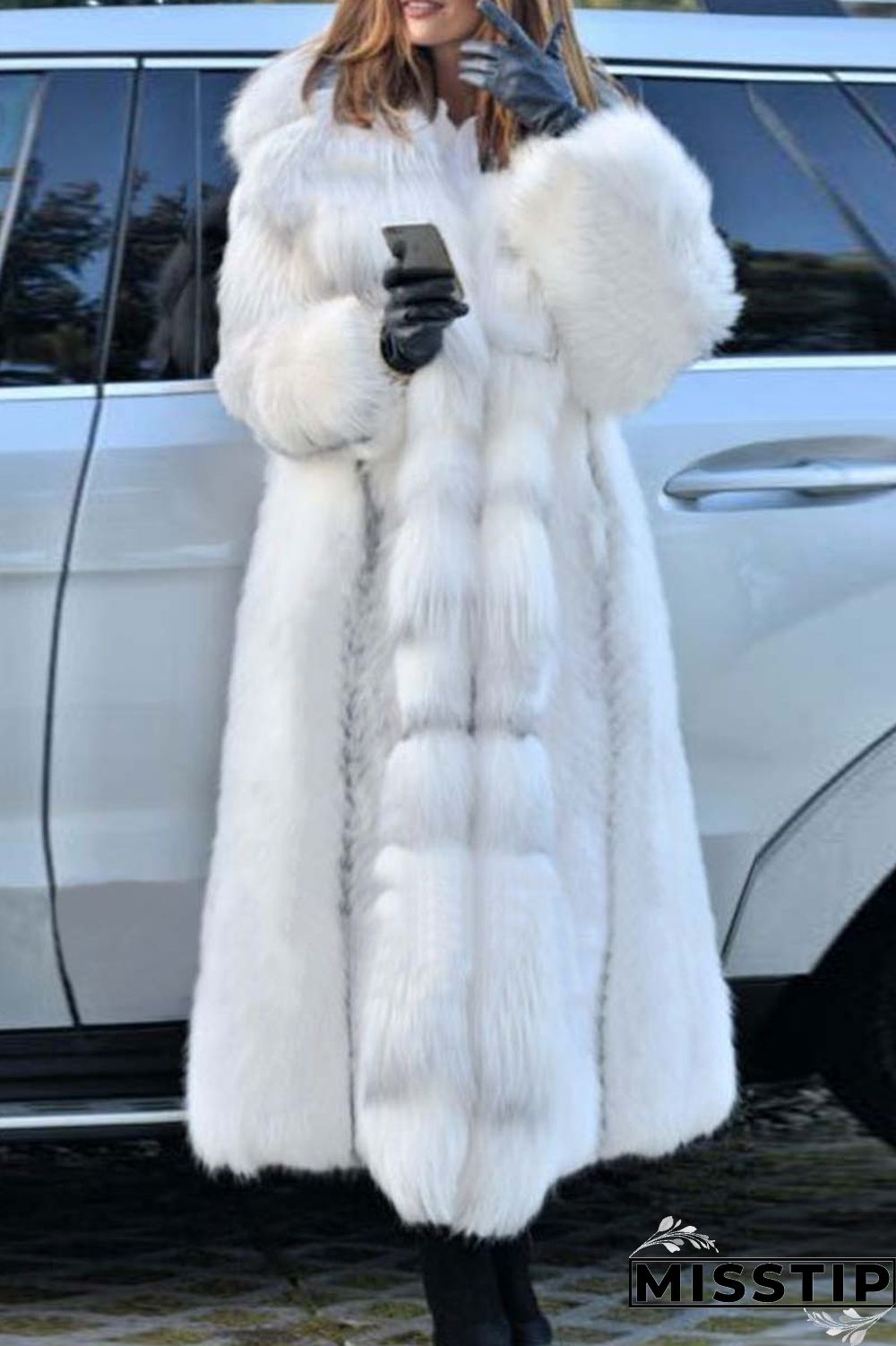 White Casual Solid Patchwork Cardigan Outerwear