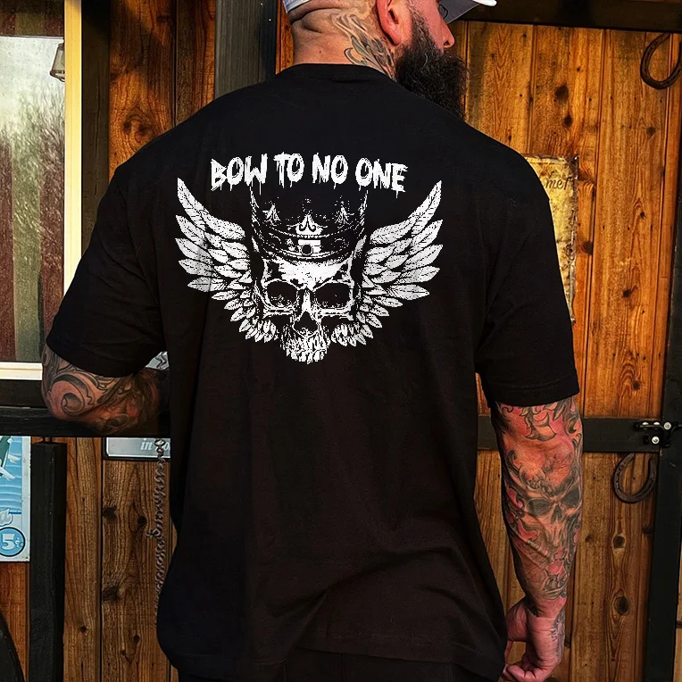 Livereid Bow To No One Skull Print T-shirt - Livereid