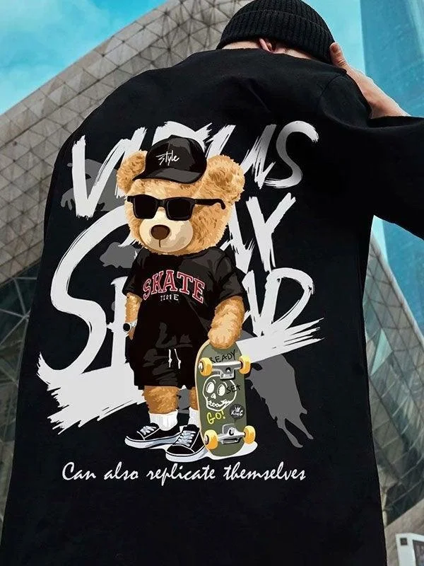 Aonga - Men's Skate Bear Graphic Tee