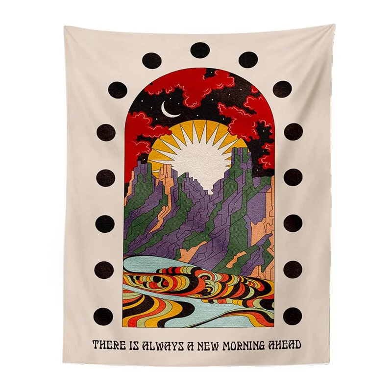 Mandala Tarot Card Pattern Blanket Tapestry Wall Hanging Tapestries Bedroom Bedspread Throw Cover Sun Moon Wall Decor 95x73CM