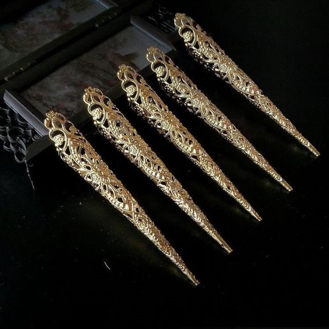 YOY-5 Pcs Ancient Antique Style Queen Nail Rings