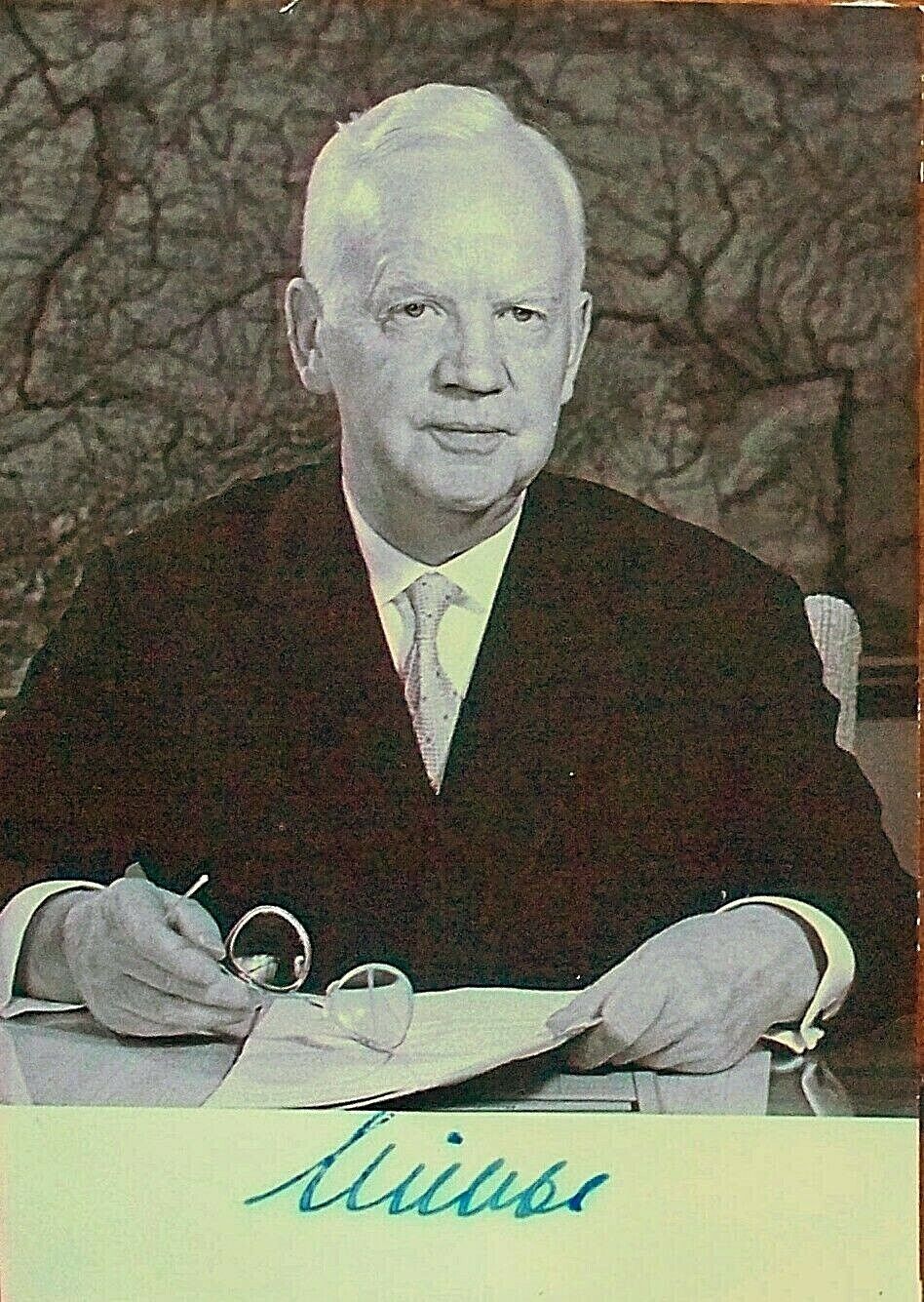 HEINRICH LUBKE: ex German President. Politician. Hand-signed Photo Poster painting. COA.