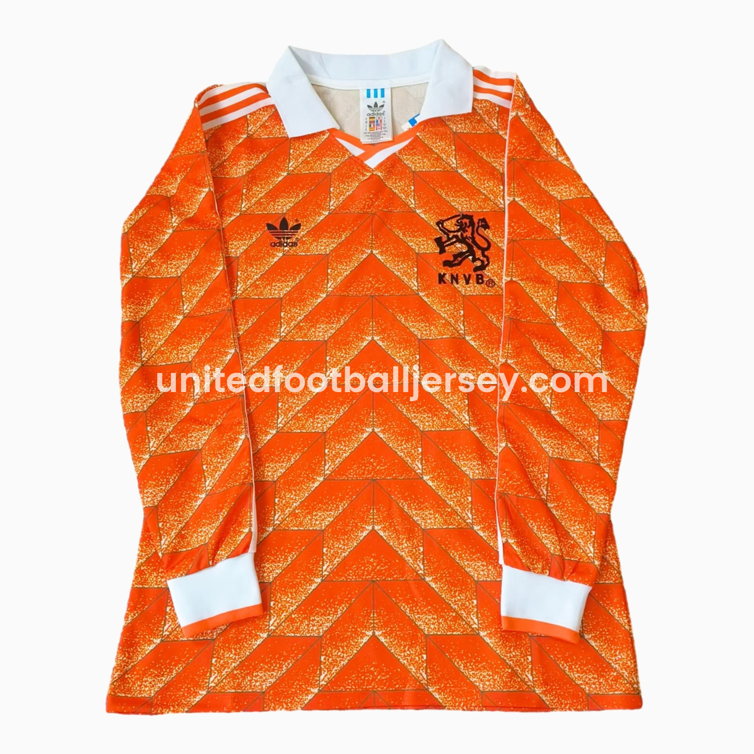 Retro Netherlands 1988 Home Long Sleeves Jersey