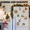 10PCS DIY Pearl Diamond Painting Christmas Fridge Magnets, Sparkling Rhinestone Refrigerator Magnet Craft Kit for Home Decor & Gifts