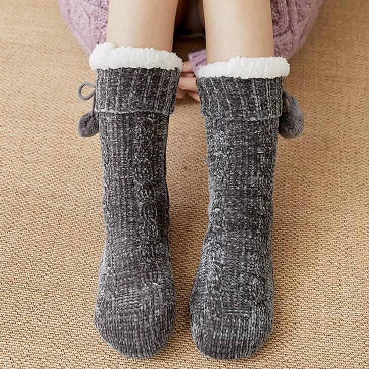 Slippers Women Indoor Sock with Fur Warm Plush Slippers Comfy Bedroom Slippers Non-slip Soft Home Shoes for Woman 2020