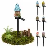 Solar Fairy-Tale Mushroom Cottage Garden Light Auto On/Off Mushroom House Statue Lawn Lights Weather-Proof Resin Mushrooms Ground Decor Lights for Yard Patio Pathway Lawn Flower Bed