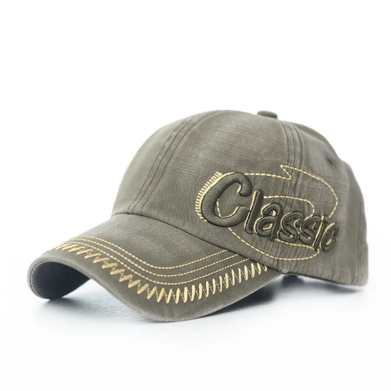Men's washed and old retro letter three-dimensional embroidery hat / [viawink] /