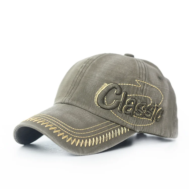 Men's Washed And Old Retro Letter Three-dimensional Embroidery Hat