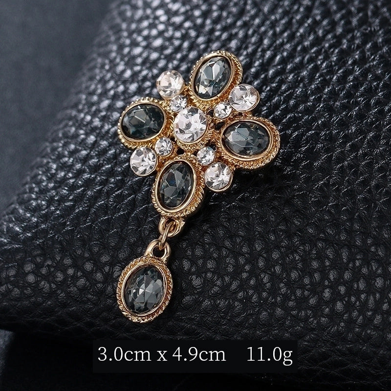 2 Pieces Fashion Pin Crown Alloy Rhinestones Women’S Brooches