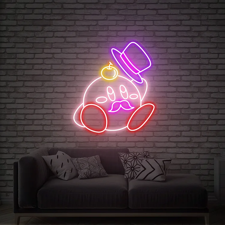 Custom Anime Nign Kirby Neon Sign Gaming Room Decor Japanese Neon Sign Anime Neon Sign Neon Sign Bedroom Gift