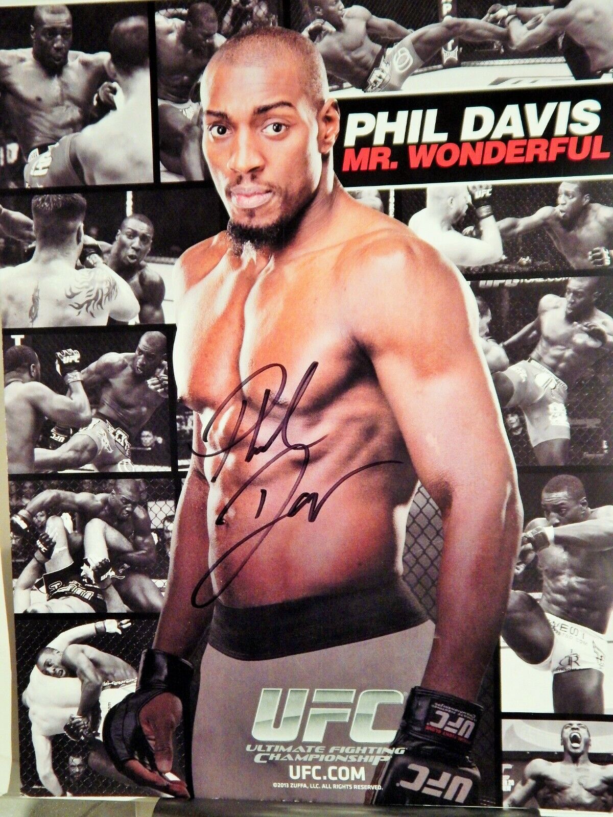 UFC PHIL DAVIS MR WONDERFUL PERSONAL AUTOGRAPH DELUXE 8 1/2 X 11 OFFICIAL Photo Poster painting