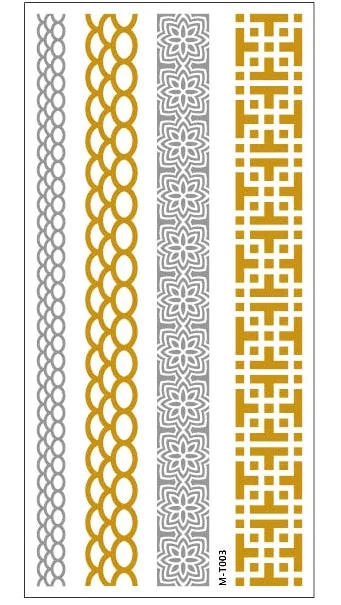 1sheet Indian Arabic body art women metallic temporary Mandala Flash Tattoos necklace sticker gold lace tatoo tatuagem maquiagem