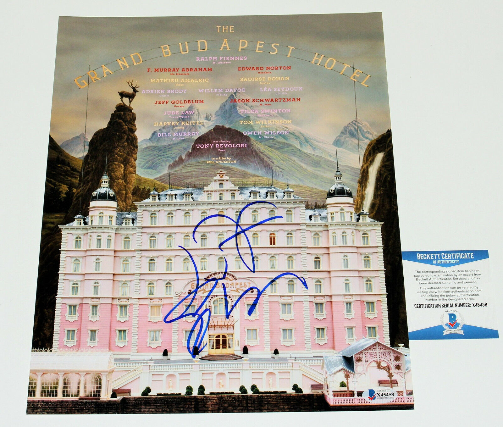 JEFF GOLDBLUM SIGNED 'THE GRAND BUDAPEST HOTEL' 11x14 Photo Poster painting BECKETT COA BAS