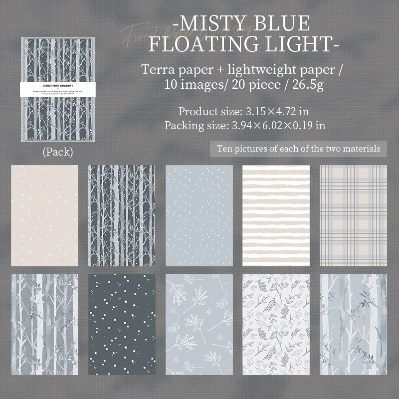 Material Paper - Forest Paper Workshop Series Vintage Flower Pattern Landscape 