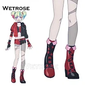 [Wetrose] In Stock Harley Quin Cosplay Shoes Isekai Suicide Squad Joker Girl Heels High Heel Boots