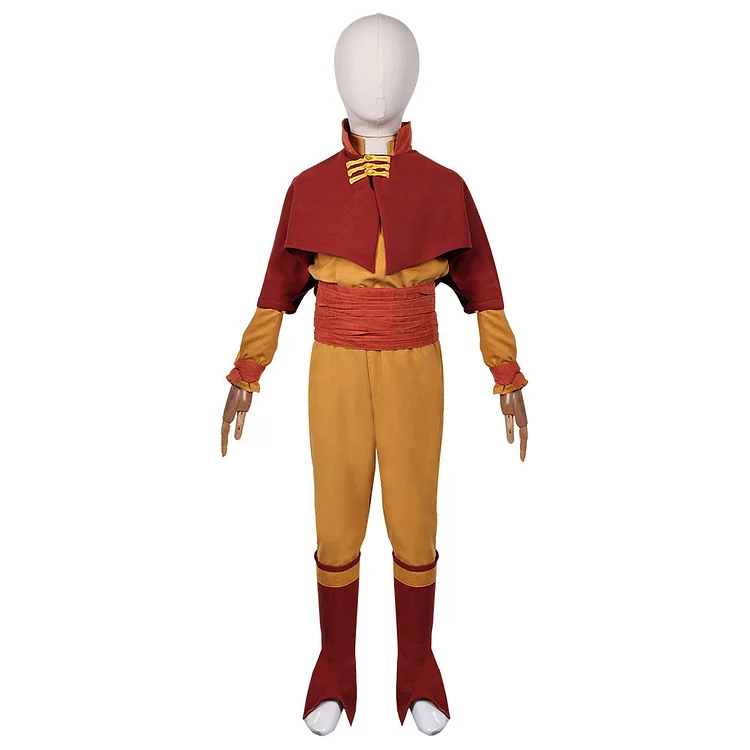 Kids Children Avatar: The Last Airbender (2024) Aang Yellow Set Cosplay Costume Outfits Halloween Carnival Suit