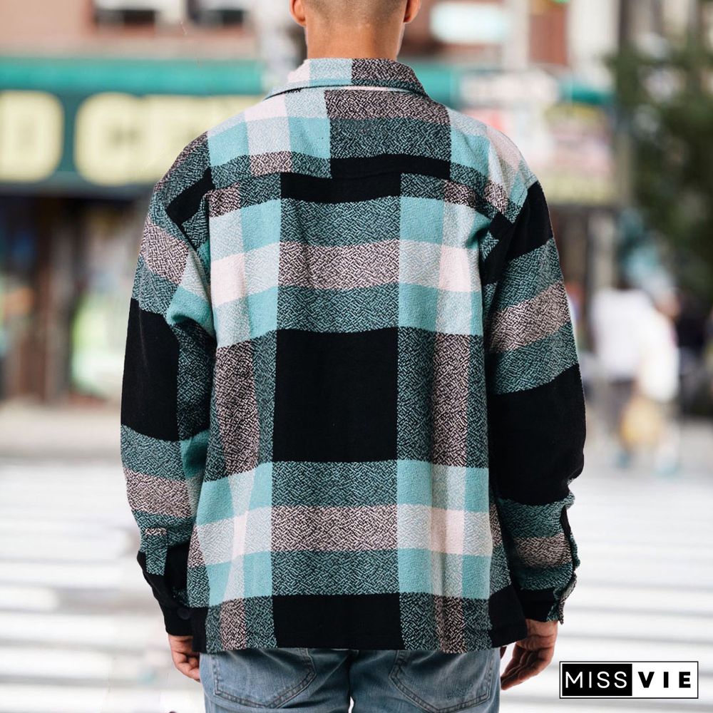 Mens Casual Plaid Jacket