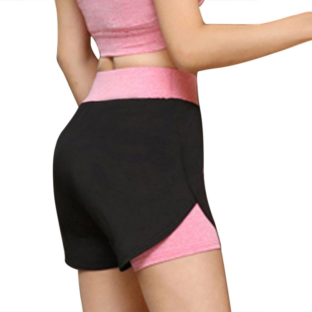 

Elastic Women Yoga Shorts Double Layer Quick Dry Gym Home Fitness Leggings, Pink, 501 Original