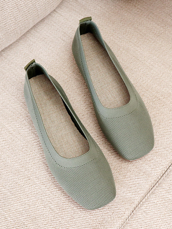 Solid Color Breathable Flat Shoes LIGHT GREEN-US 8  EU 38 2/3  UK 5.5  CN 39