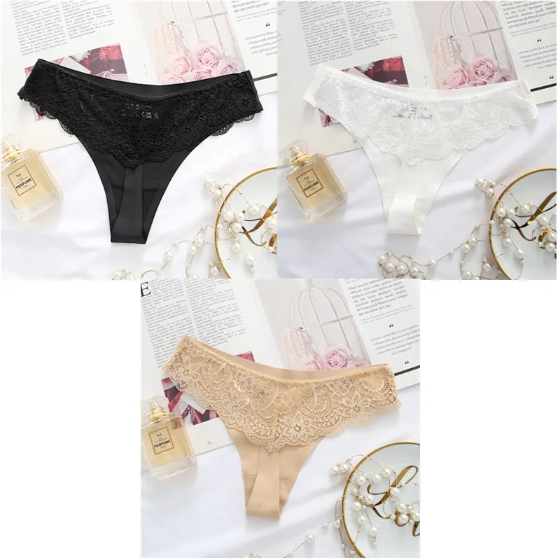 Billionm Ice Silk Thong Women G String Lace Sexy Panties Low Waist Thongs Summer Cool Underwear Transparent Underpants 20